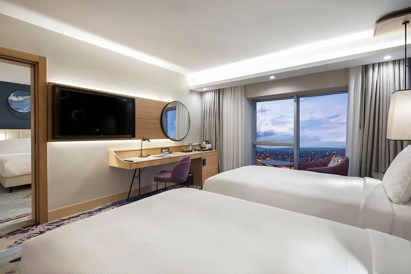 Afyon DTBH guest room TV unit and work desk
