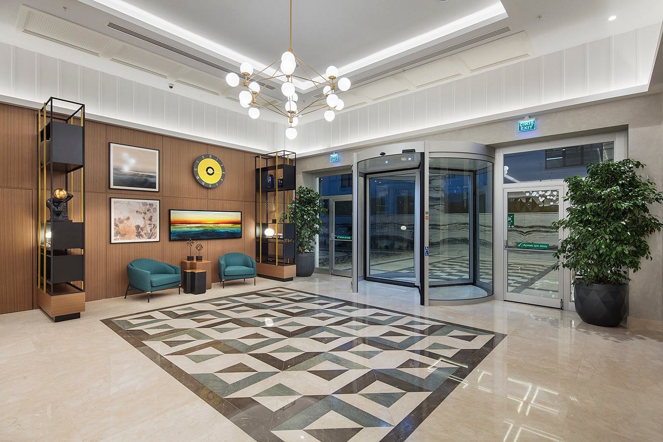 Afyon DTBH hotel entrance, arrival hall and floor transition detail